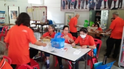 โครงการอบรมเชิงปฏิบัติการการให้ความรู้ในการป้องกันโรคติดเชื้อไวรัสโคโรนา 2019 และการจัดทำหน้ากากอนามัยเพื่อการป้องกันตนเอง ภายใต้โครงการเฝ้าระวังป้องกันโรคติดต่อ ภาพที่ 4 | https://www.sanpatong.go.th