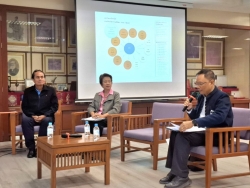 180176_0.jpg - นายกเทศมนตรีตำบลสันป่าตองได้มอบหมายให้นายศรีทอน ปัญญา รองนายกเทศมนตรีฯ และ ดร.กมลวรรณ ศรีเจริญจิตร์ เข้าร่วมเวทีเสวนาแลกเปลี่ยนเรียนรู้ บูรณาการพันธกิจทางการศึกษา ณ ห้องประชุมหอประวัติมหาวิทยาลัยพายัพ  | https://www.sanpatong.go.th