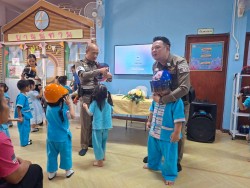 โครงการหนูน้อยปลอดภัยสวมหมวกนิรภัยมีวินัยจราจร สนับสนุนโดยกองทุนหลักประกันสุขภาพท้องถิ่น(กปท.) ภาพที่ 21 | https://www.sanpatong.go.th